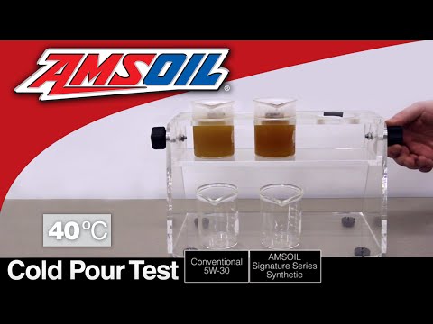 Cold Pour Test: AMSOIL Synthetic Oil versus Conventional Oil